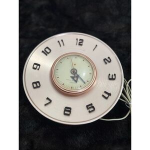 Vintage MCM  1950's Electric Spun Aluminum GE Telecron Wall Clock